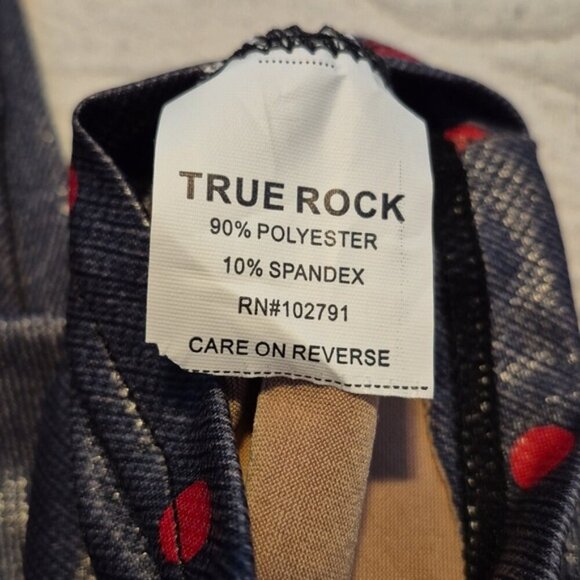 True Rock women's Small gray with red dot 3 knee zippered leggings, shimmery NWT - Picture 7 of 7